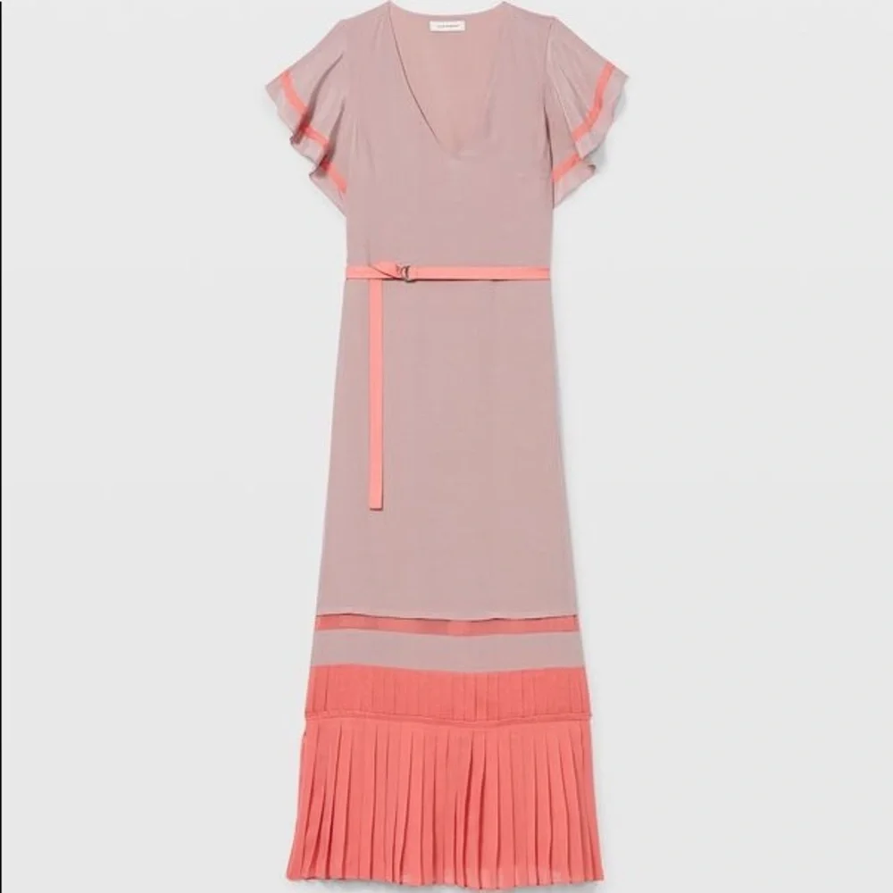 ❤️❤️❤️Club Monaco Colorblock Pleated Maxi Dress size 10❤️❤️❤️ - Picture 3 of 8